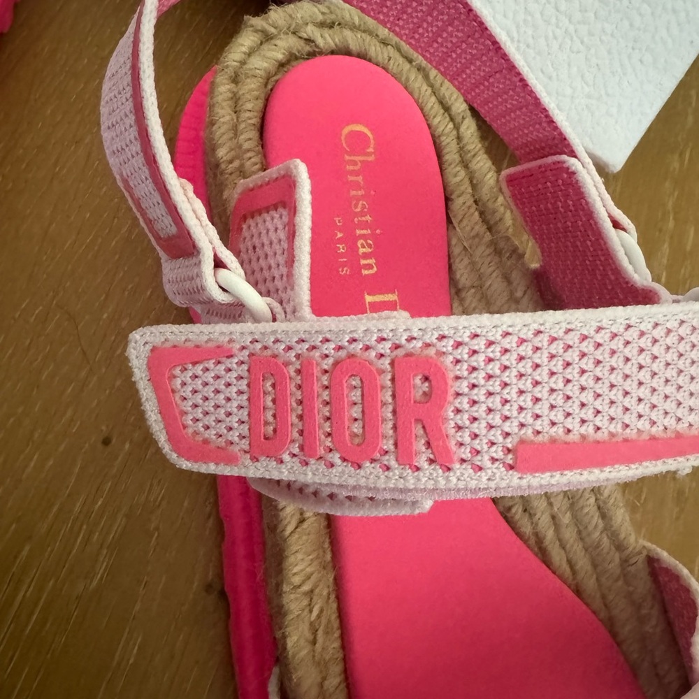 Christian Dior Pink Mesh Strap Sandals - Picture 3 of 7